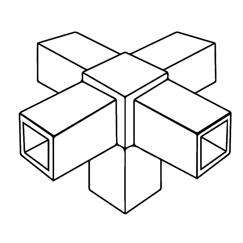 Qubelok 5 Way Connector Black diagram