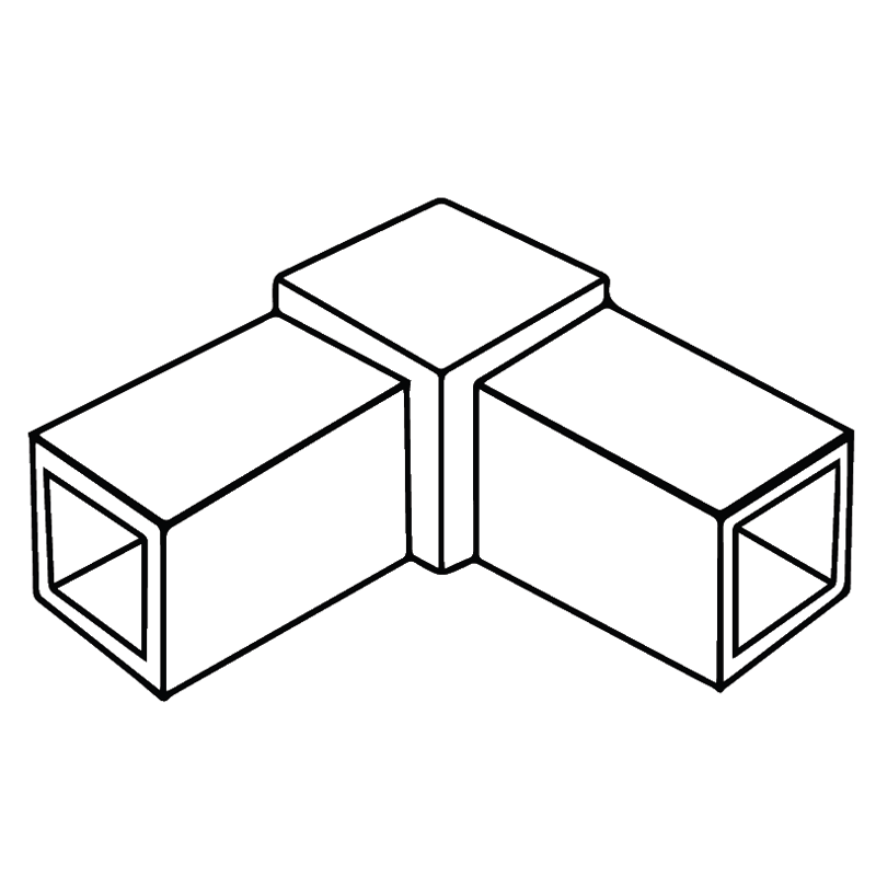 Qubelok 2 Way Connector Black diagram