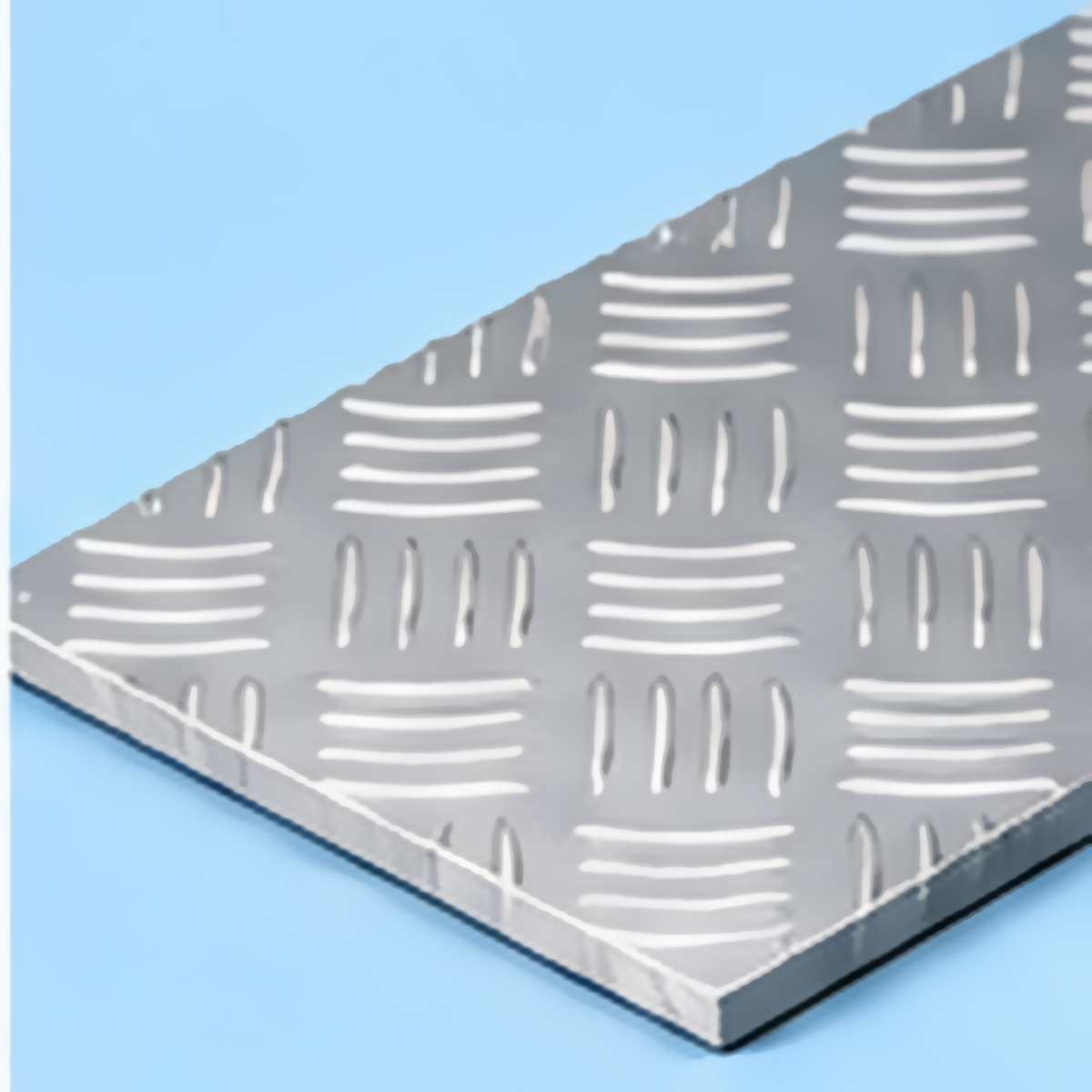 Aluminium 5-bar treadplate, mill finish, cut to size