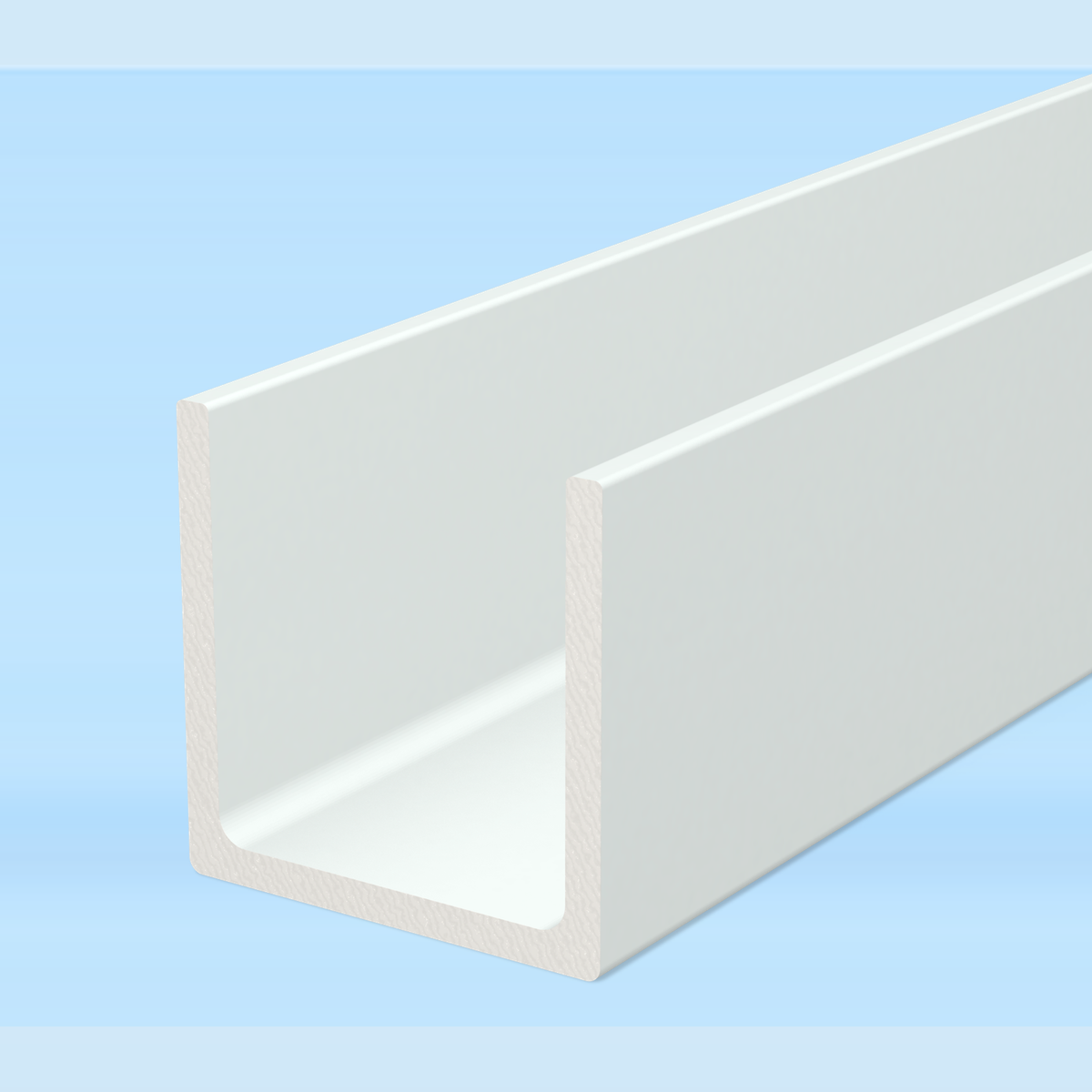Aluminium channel - white pearl powder coat