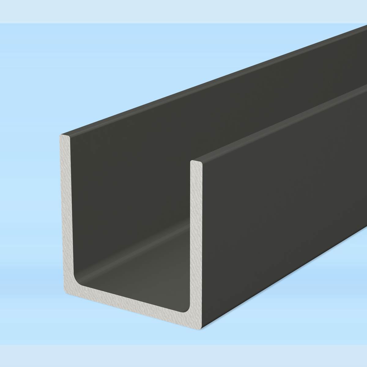 Aluminium channel - woodland grey powder coat