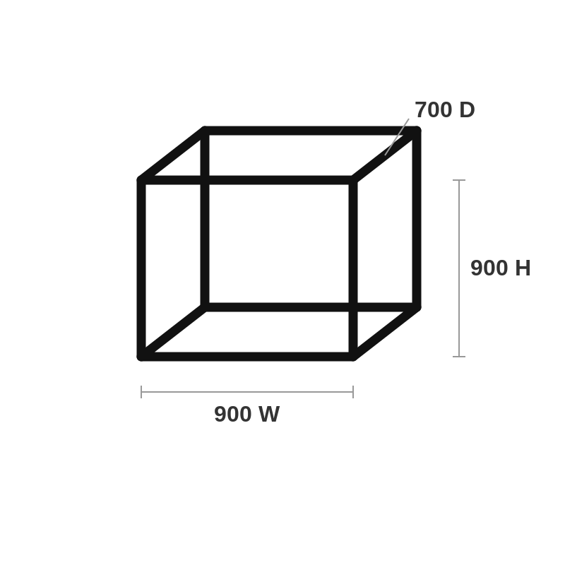 Qubelok workbench frame kit 1500 x 700 x 900mm diagram