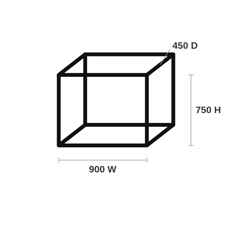 Qubelok raised planter garden frame kit 900 x 450 x 750mm diagram